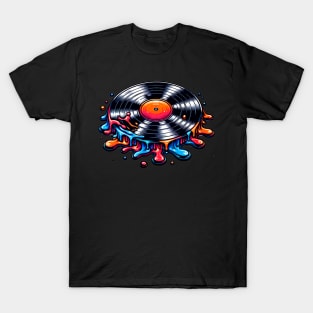 Dripping Colorful Vinyl Record T-Shirt